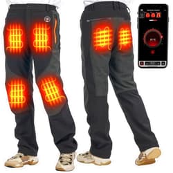 KEMIMOTO Heated Pants for Men 12V Waterproof Heated Pants for Hunting with Temp APP Control Rechargeable Outdoor Trousers