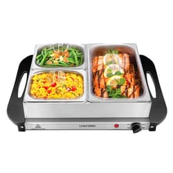 Chefman Electric Buffet Server + Warming Tray w/Adjustable Temperature & 3 Chafing Dishes, Hot Plate Perfect for Holidays, Catering, Parties, Events & Home Dinners, 14