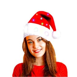 VOREAD Novelty LED Shine Christmas Hat Twinkling Colorful Santa Headwear 24 Color Light up Holiday Party Supplies