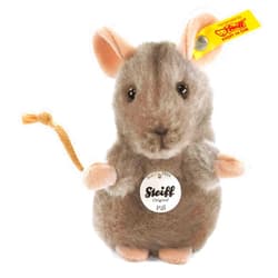 Steiff Piff Mouse Stuffed Animal with Soft Woven Fur - Premium Plush Toy or Gift for Ages 3 and Up, Grey