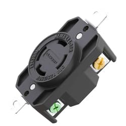 ELEGRP NEMA L14-30R Flush Mounting Locking Receptacle, Twist Lock Socket/Outlet for Generator, 30 Amp 125/250V 3 Pole 4 Wire Grounding, Industrial Grade Heavy Duty, UL Listed (1 Pack, Black)