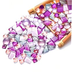 KYIAANY Mosaic Tiles Pieces Crafts kit: KYIAANY 1.1 lb Mosaic Glass Kits Supplies Tile Bulk Assorted Shapes Ceramic Iridescent Color - DIY Mosaic Lamps Shade Base Holder Table Stepping Stone for Home Decor