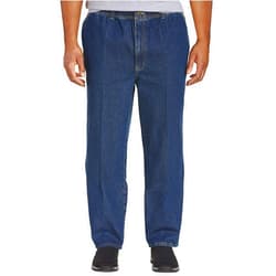 Harbor Bay by DXL Men's Big and Tall Full Elastic Waist Jeans | All-Day Comfort with Loose Fit, Elasticized Comfort Waistband