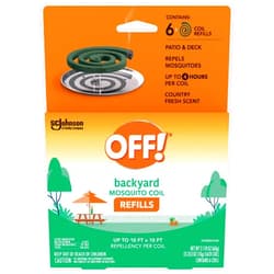 OFF! Backyard Mosquito Repellent Coil Refills, Perfect for Outdoor Patios Country Fresh Scent, 6 Count