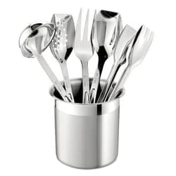 All-Clad Specialty Stainless Steel Kitchen Gadgets 5 Piece Tool Set with Caddy Kitchen Tools, Kitchen Hacks Silver
