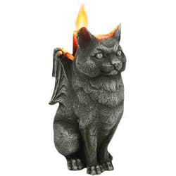 Ebros Gift Stoic Guardian Feline Winged Cat Gargoyle Gothic Candle Holder Statue 5.5
