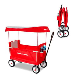 Radio Flyer 3-in-1 All Terrain Off-Road EZ Folding Kids Wagon with Canopy, Red