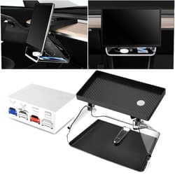ARISMOTOR Under Screen Magnetic Storage Box for Tesla Model Y 2020-2024/Tesla Model 3 2017-2023 Accessories, Behind Screen Storage Dashboard Organizer Tissue Holder, Pack of 1