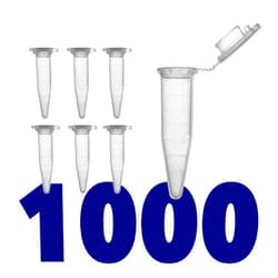 Kashi Scientific 1.5mL Microcentrifuge Tube with Snap Cap [1000/Pack] 1.5 mL Centrifuge Tubes with Flip Cap, Clear Graduation, Polypropylene, Plastic Lab Snap Tubes