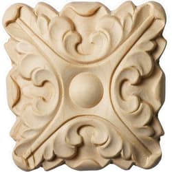 Ekena Millwork ROS03X03ACAL Acanthus Square Rosette, 3 1/2