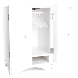 BABESIDE Wooden Baby Dolls Closet for 12-16 Inches Doll, Armoire Dolls Wardrobe for Babys Doll Clothes Storage, Includes 10 Clothes Hangers, Babys Dolls Accessories Furniture fit Dolls Boy Girl