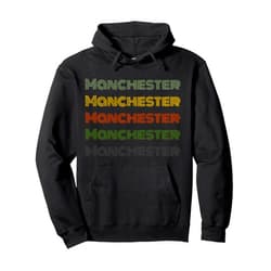 60's Retro Manchester Gift For Men & Women United Kingdom 70's City Retro Vintage Manchester Pullover Hoodie