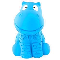 petizer Indestructible Squeaky Dog Toys for Aggressive Chewers, Durable Tough Latex Toys for Heavy Chewers, Natural Rubber Toys for Small/Medium/Large Dogs, Blue Hippo