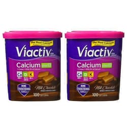 Viactiv Calcium (500mg) plus Vitamins D & K, Milk Chocolate, 90-Count Soft Chews (Pack of 2)