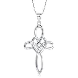 YZSFMZGE Celtic Cross Necklace Women 925 Sterling Silver Celtic Knot Infinity Love Heart Pendant Necklace for Women Irish Celtic Jewelry Gift for Birthday Christmas