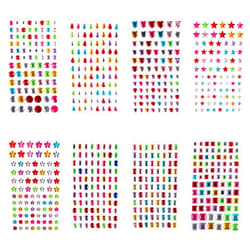 LOKIPA 704PCS Gem Stickers Rhinestones for Crafts, Acrylic Rhinestone Stickers Diamond Stickers Self Adhesive Flat Back Jewel Stickers for Art DIY Crafts Kids