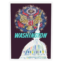 Pacifica Island Art Washington DC - Capitol Building - Vintage Travel Poster by David Klein c.1960 - Master Art Print (Unframed) 9in x 12in