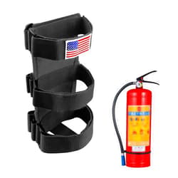 Gasedin Fire Extinguisher Holder, Adjustable Roll Bar Fire Extinguisher Mount Holder, American Flag Pattern Extinguishers Strap Bartact for Cars Trucks, Universal Car Accessories (Black)