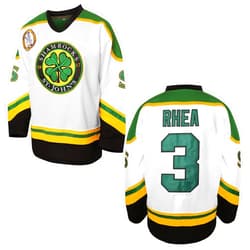 MESOSPERO 3 Ross The BOSS Rhea Hockey Jersey for Men,ST John's Shamrocks Stitched with EMHL Patch White Green Black