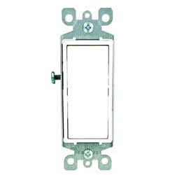 Leviton 5601-2WM 15 Amp, 120/277 Volt, Decora Rocker Single-Pole AC Quiet Switch, Residential Grade, Grounding, 10-Pack, White