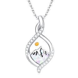 Zhi Kexin Mustard Seed Mountain Necklace 925 Sterling Silver Faith Pendant Inspirational Christian Jewelry First Communion Confirmation Gifts for Women