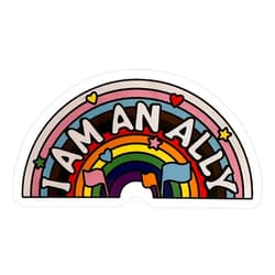 Ankeny Guys I Am an Ally Rainbow Weather-Resistance Sticker for Tumbler, Water Bottles, Laptop, Car, Bumper Sticker