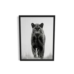 HomeArtPrint Panther Art Prints Posters, Black and White Animal Photography Wall Art, Wildlife Nature Photo, Exotic Animal Wall for Bathroom Bedroom Decor 71 (Panther, 8 x 10 inches, Unframed)