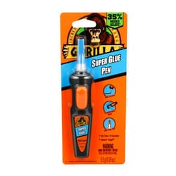 Gorilla Super Glue Pen, Cyanoacrylate Glue, Fast Setting, Precise Dispensing Pen Shaped Applicator, Clear, 5.5g (Pack of 1)