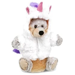 DolliBu Wolf Unicorn Plush Stuffed Animal Hand Puppet Toy - Super Soft Wolfcorn Dress Up with Removable Plush Unicorn Outfit, Cute Fantasy Wildlife Gift with Name Personalization - 9.5 Inches