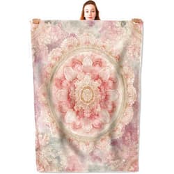 YCUFN Elegant Mandala Floral Flannel Blanket 50
