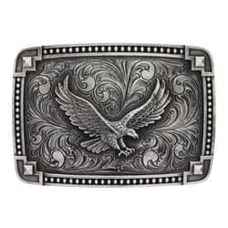 Montana Silversmiths Soaring Eagle Collection Attitude Buckle (Tied At The Corners - Antiqued Silver)