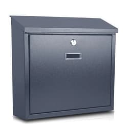 xydled Mail Boxes with Key Lock,Locking Mailbox Wall Mounted, Large Capacity, Galvanized Steel Cover Metal Postbox for House, 14 X 12.5 X 4.25 Inch, Grey