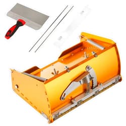 VEVOR Drywall Flat Box, 10-Inch Wide Quick Clean, Aluminum Finishing Mud Box for Plasterboard, Wallboard, Sheetrock, Bonus Mudguard, Extra 2 Stainless Steel Blades (10/12-Inch)