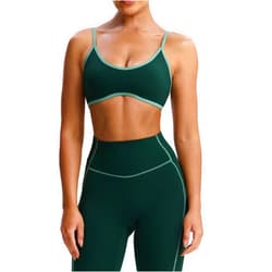 Aoxjox Women's Color Block Workout Sports Bras Fitness Backless Padded Lexi Lined Strappy Bra Athletic Yoga Crop Tank Top