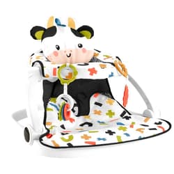 Fisher-Price Portable Baby Chair, Cute Cow Sit-Me-Up Floor Seat with BPA-Free Teether & Clacker Newborn Developmental Toys