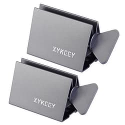 XYKEEY Toothpaste Tube Squeezer - Set of 2 Toothpaste Squeezer Rollers, Metal Toothpaste Tube Wringer Seat Holder Stand (Gray)