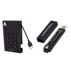 Apricorn 500GB Aegis Padlock USB 3.0 256-bit AES XTS Hardware Encrypted Portable External Hard Drive (A25-3PL256-500) and Apricorn 32GB Aegis Secure Key 3Z 256-bit AES XTS Hardware Encrypted FIPS 140-2 Level 3 Validated Secure USB 3.0 Flash Drive (ASK3Z-32GB),Black