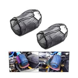 AICEL Air Filter Wrap, 2 Pcs Universal Auto Cold Air Filter Protective Dustproof Cover, Automotive Air Cleaner Waterproof Rain Sock Wrap for High Flow Air Intake Filters, Car Accessories (Large)