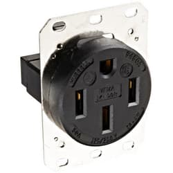 Hubbell Receptacle, Single, 50A, 14-50R, 250V, Black