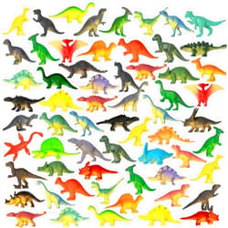 OuMuaMua Dinosaur Toys, Plastic Mini Dinosaur Figures Toys Set, Dinosaur Birthday Party Favors, Dinosaur Cupcake Toppers for Kids and Boys, 78 Pcs (Upgrade Dinosaur)
