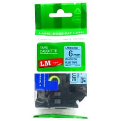 LMe Tapes for PT1010 Brother PT-1010 Label Printer 6mm Black on Blue Compatible TZe P-Touch Tape (1/4