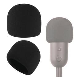 Rigych Seiren V2 X Microphone Windscreen, 2 Pcs Foam Mic Cover Large Size Pop Filter for Razer Seiren V2 X Mic (Black)