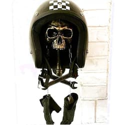 FLLG Skull Helmet Holder,Helmet Wall Mount,Helmet Holder,Detachable Resin Crafts Wall Mount Motorcycle Helmet Display Stand, Skull Helmet Hanger Baseballs, Rugby Helmet A