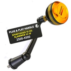 MARVELURE Foldable Power Handle for Penn Spinfisher VI VII Slammer III IV (Not for Spinfisher Long Cast/V) (Black, Slammer/Spinfisher 2500-4500 Thread)