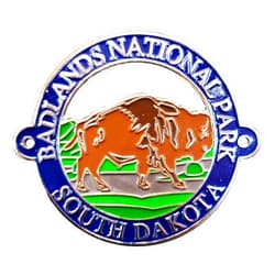 L W Bristol Classics Badlands National Park - Bison - Hiking Stick Medallion