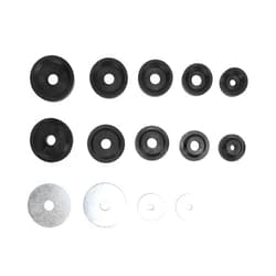 Xiuganpo 14 Pcs Sheet Metal Dimple Die Set, 1.115in, 1.362in, 1.687in, 1.937in, and 2.375in Carbon Steel Flared Hole Dimple Dies Backing Discs Set Replacement for Hydraulic Punch Driver Kit