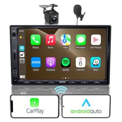 ATOTO [Upgrade] ATOTO Double Din Car Stereo with Wireless CarPlay,Wireless Android Auto,7in IPS Touchscreen,Bluetooth,Phone Mirroring,HD LRV Camera,USB Video & Audio,F7G2A7WE-S01