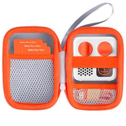 Lebakort Hard Case Compatible with Yoto Mini Kids Audio Music Player Children Speaker Plays Audiobook Cards Radio (Off White + Orange Case)