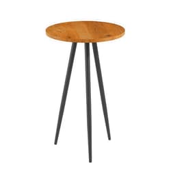 Walker Edison Vera Modern Glam Round -Side Table, 16 Inch, Black