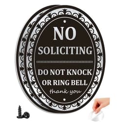 I-CowFun (2 Pack) Metal Self-adhesive No Soliciting Sign for Front Door - 6